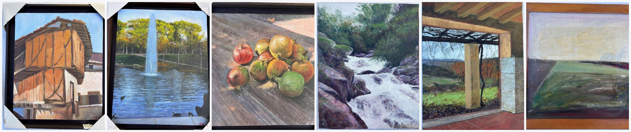 Selección de la obra pictórica de José Luis Martín Clabo: paisajes, bodegones y una obra abstracta.