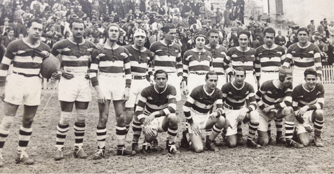 Fotografía antigua del equipo del Club Deportivo Arquitectura en los años 30.